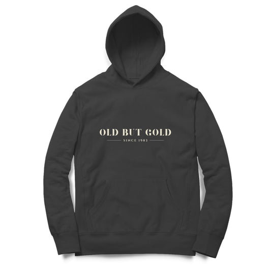 Front View of Old But Gold Oversized Hoodie for men – Black variant premium streetwear hoodie