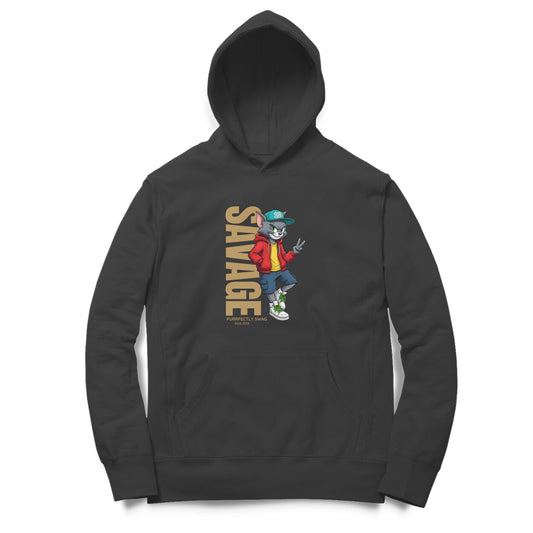 Artisianaura Savage Men’s Hoodie Front View - Black