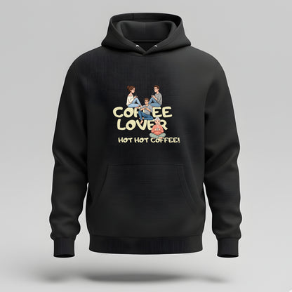 Artisianaura Coffee Lover Men’s Hoodie Front View - Black