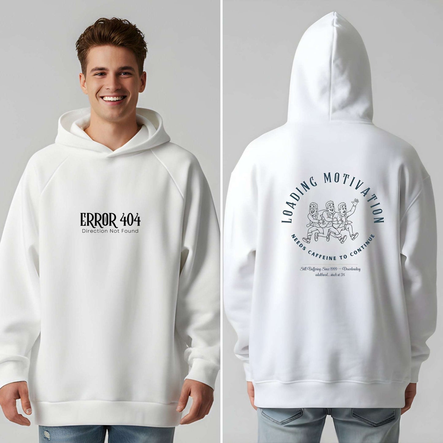 Error 404 Oversized Hoodie for Men - Artisianaura