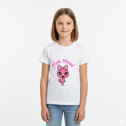 Pink Mood Flamingo Girls T-Shirt - Artisianaura