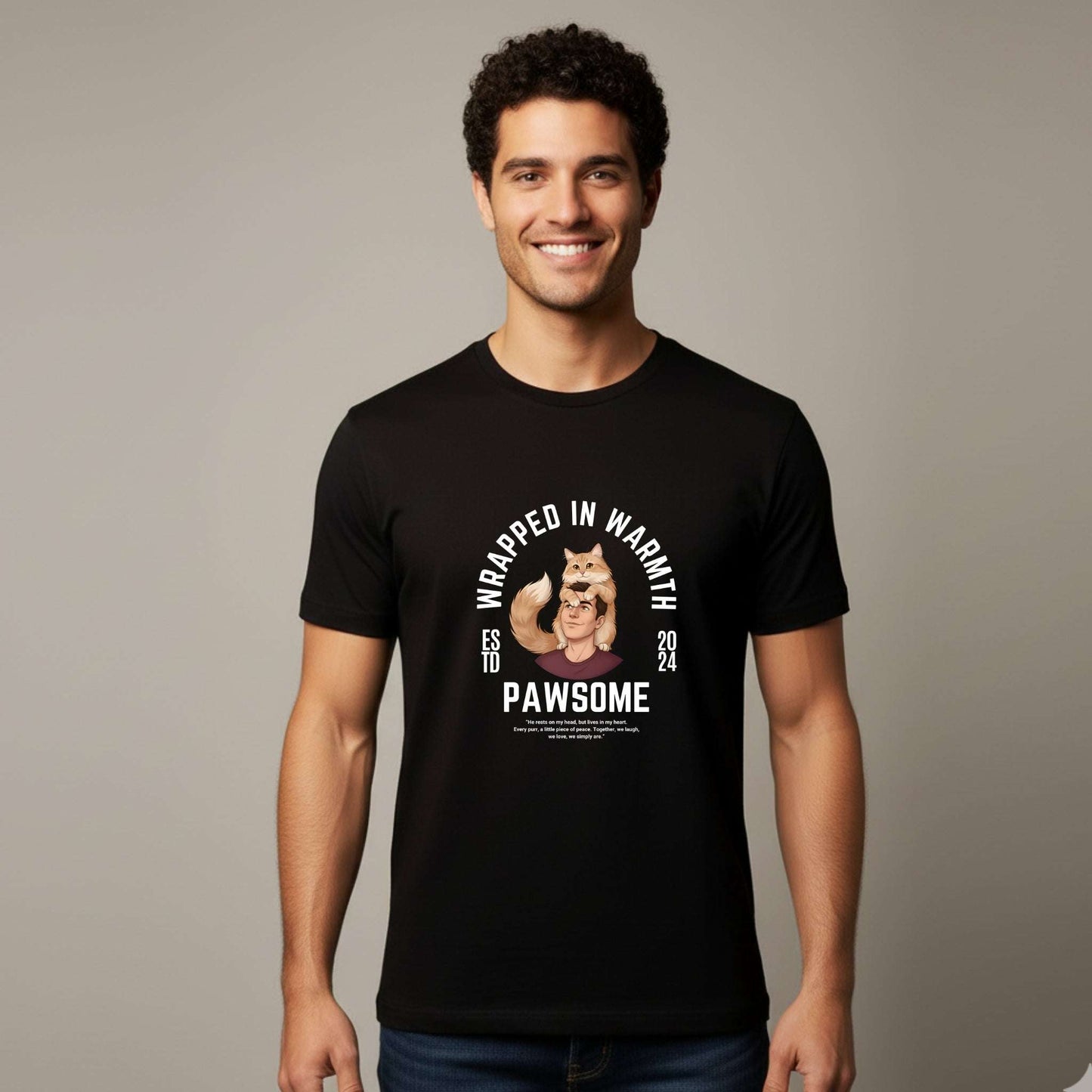 Wrapped in Warmth Cat Lover T-Shirt