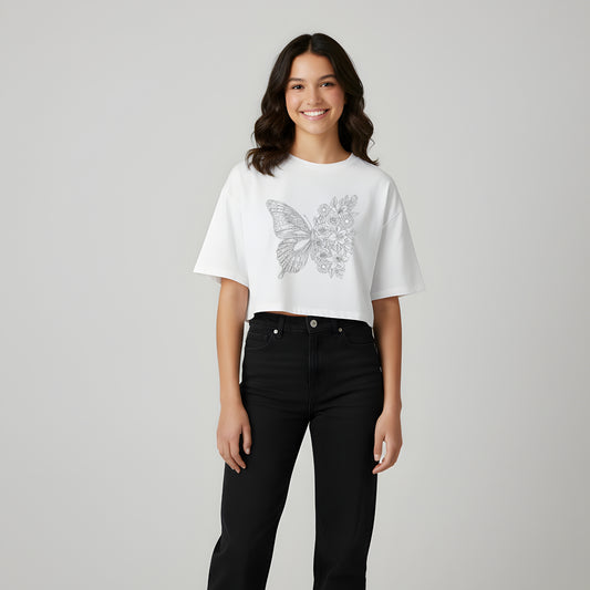 Butterfly Bloom Crop Top - Artisianaura