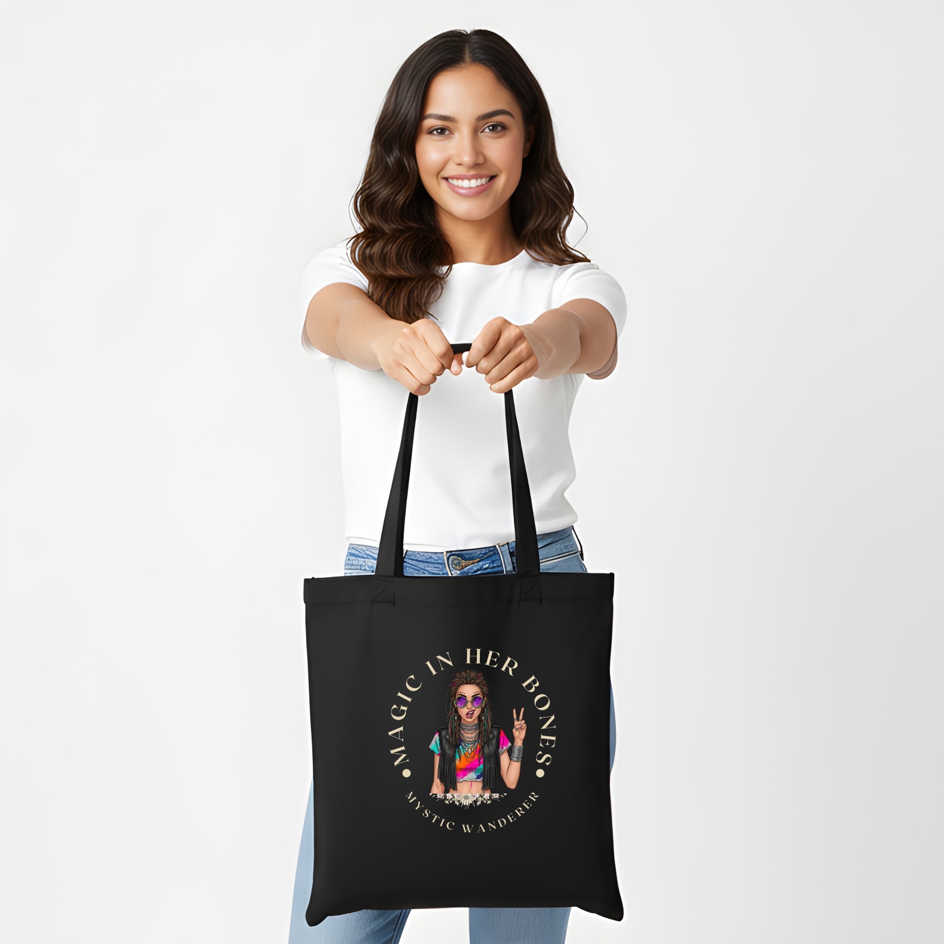 Boho Gypsy Girl Tote Bag - Artisianaura