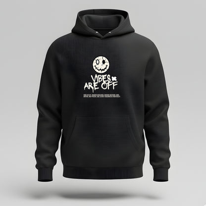 Artisianaura Vibes Are Off Men’s Hoodie Front View - Black