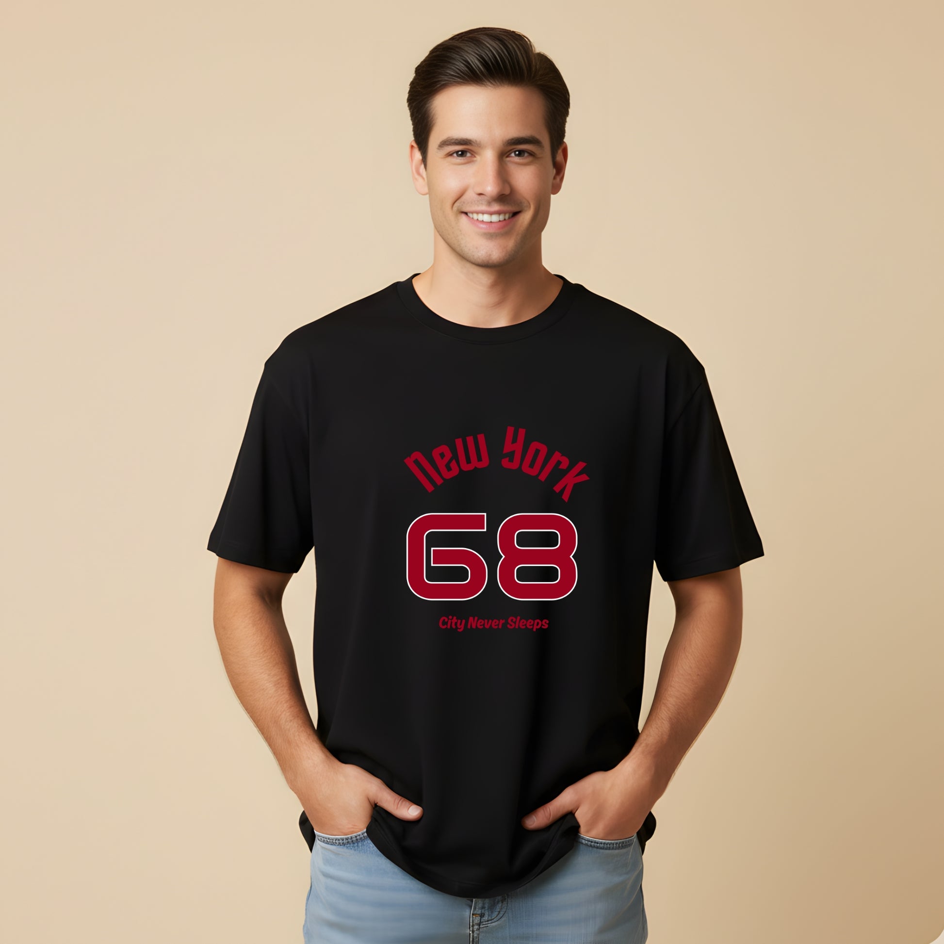 New York 68 Oversized T-Shirt for Men - Artisianaura