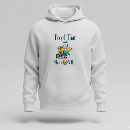 Artisianaura Proof That Friends Share Brain Cells Hoodie Front View - White