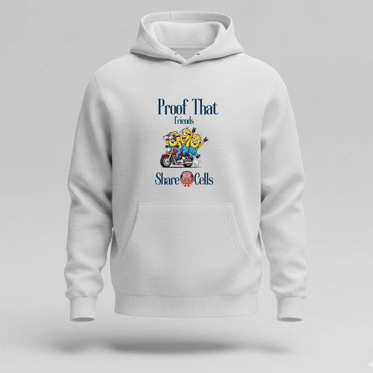 Artisianaura Proof That Friends Share Brain Cells Hoodie Front View - White