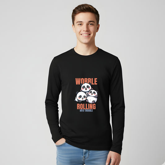 Wobble Rolling Into Trouble Panda Graphic T-Shirt - Artisianaura