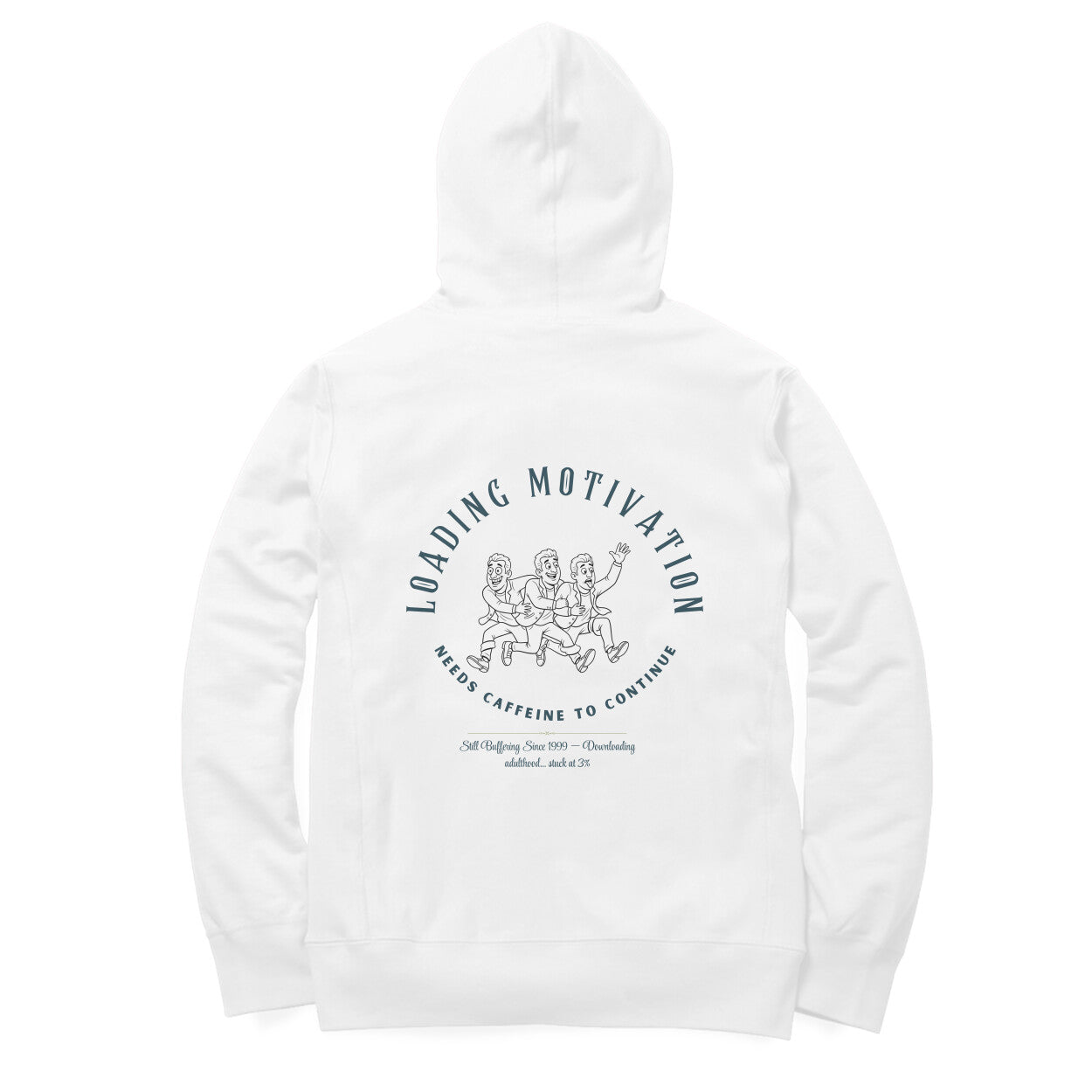 Back View of Error 404 Oversized Hoodie for men – White variant urban streetwear