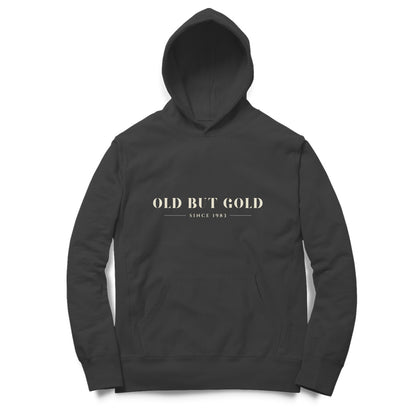 Front View of Old But Gold Oversized Hoodie for men – Black variant premium streetwear hoodie