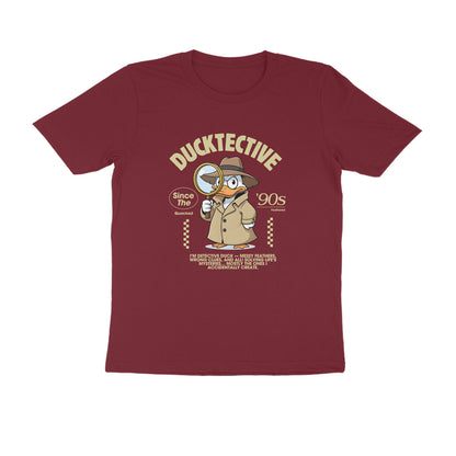 Maroon Ducktective T-Shirt – detective duck artwork on cotton tee