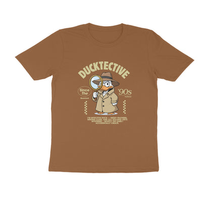 Choclate Brown Ducktective T-Shirt – detective duck artwork on cotton tee