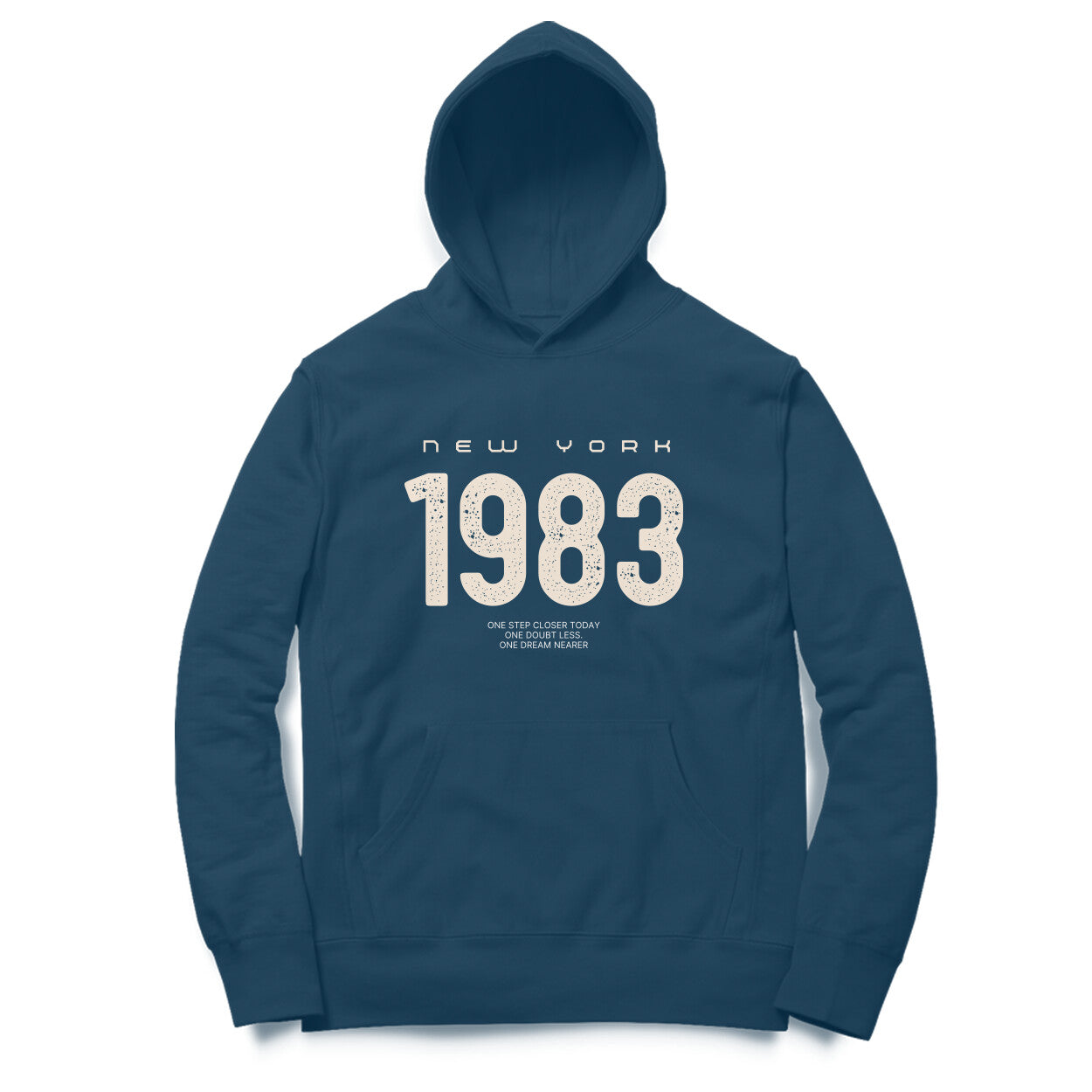 Navy Blue New York 1983 Oversized Hoodie for Men – Trendy Streetwear
