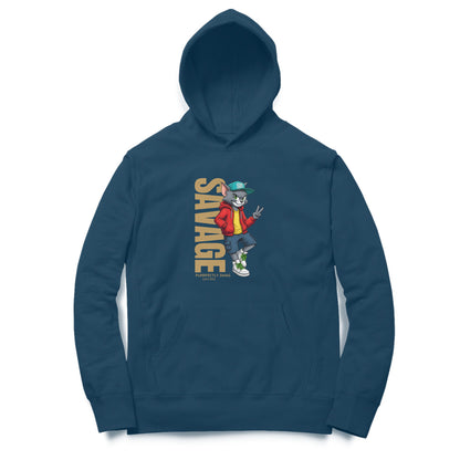 Artisianaura Savage Men’s Hoodie Front View - Navy Blue
