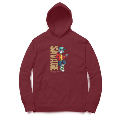 Artisianaura Savage Men’s Hoodie Front View - Maroon
