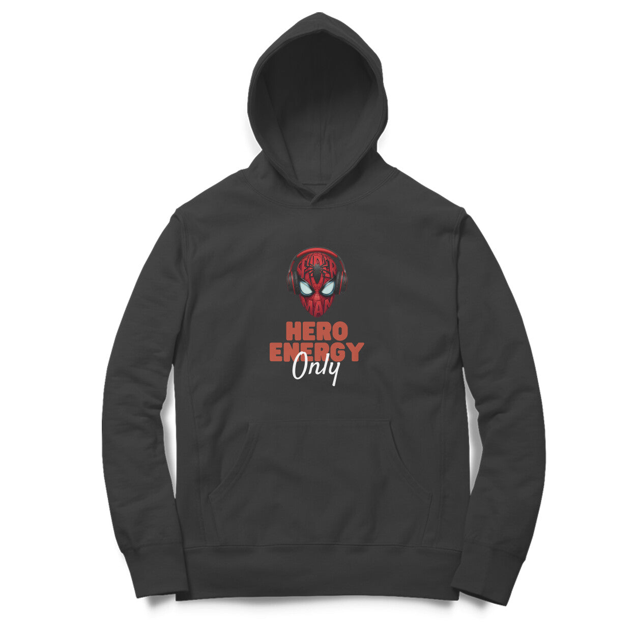 Artisianaura Hero Energy Only Men’s Hoodie Front View - Black