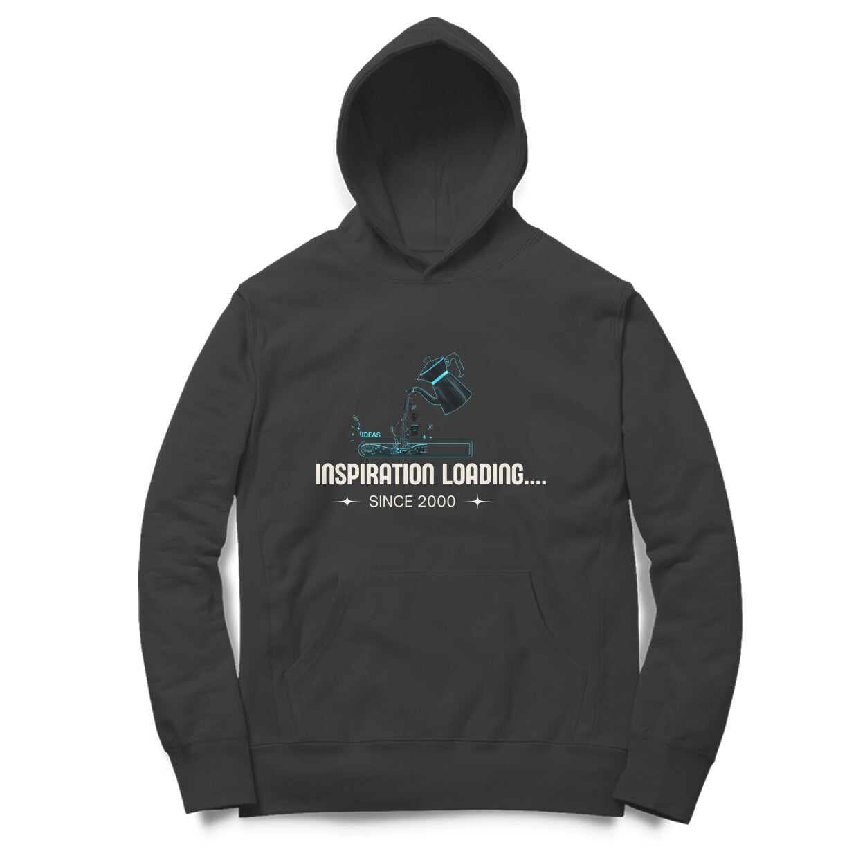 Artisianaura Inspiration Loading Men’s Hoodie Front View - Black