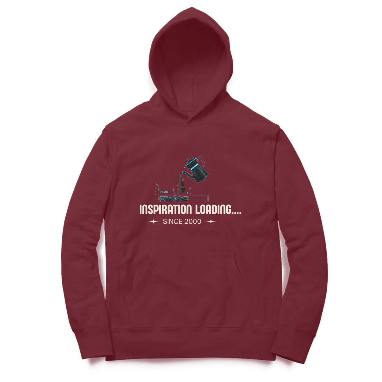 Artisianaura Inspiration Loading Men’s Hoodie Front View - Maroon