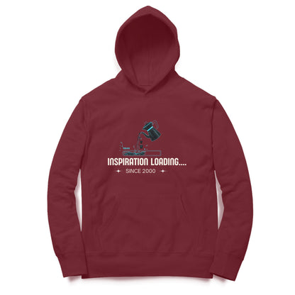 Artisianaura Inspiration Loading Men’s Hoodie Front View - Maroon