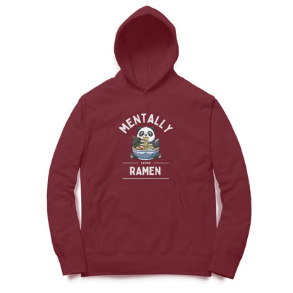 Artisianaura Mentally Eating Ramen Men’s Hoodie Front View - Maroon