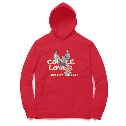 Artisianaura Coffee Lover Men’s Hoodie Front View - Red