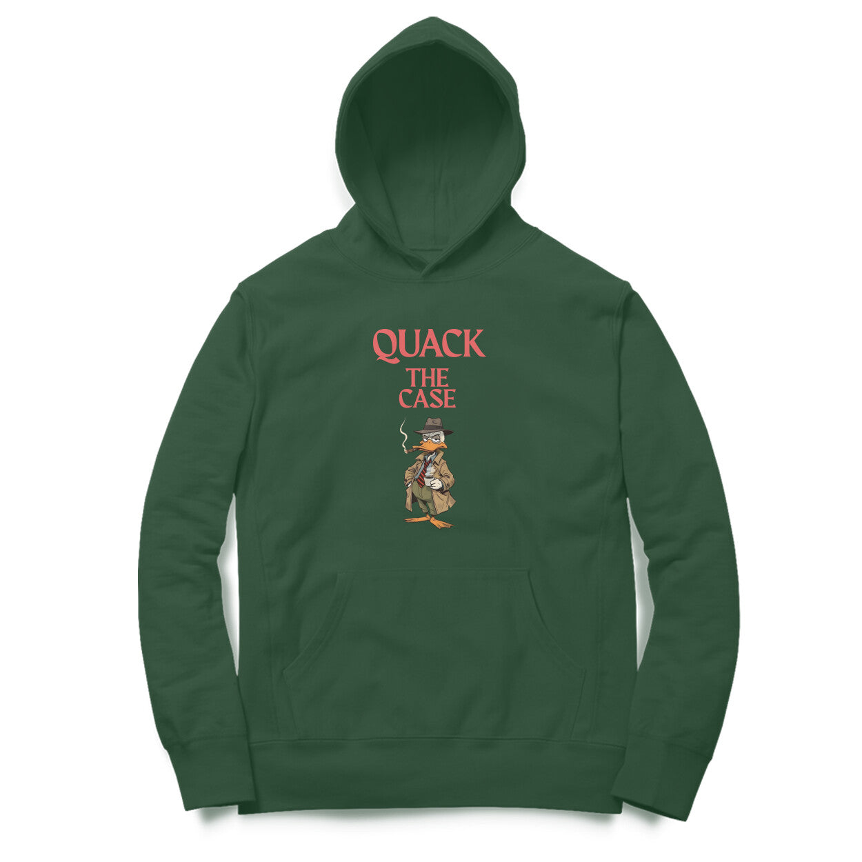 Artisianaura Quack The Case Men’s Hoodie Front View - Olive Green