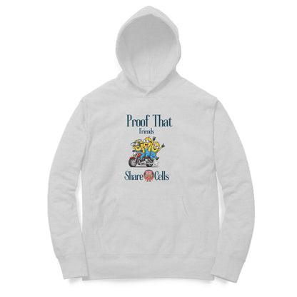 Artisianaura Proof That Friends Share Brain Cells Hoodie Front View - Melange Grey