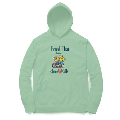 Artisianaura Proof That Friends Share Brain Cells Hoodie Front View - Mint Green