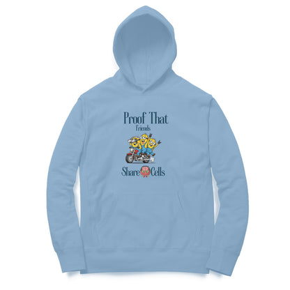 Artisianaura Proof That Friends Share Brain Cells Hoodie Front View - Baby Blue