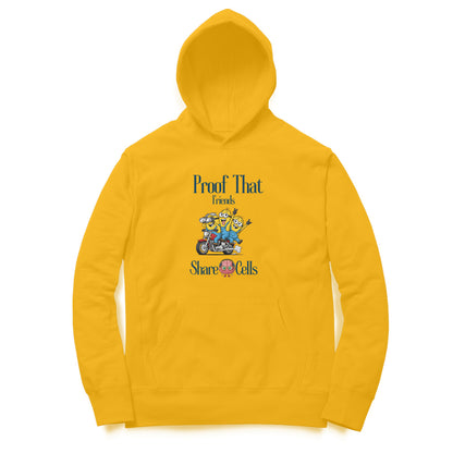 Artisianaura Proof That Friends Share Brain Cells Hoodie Front View - Golden Yellow