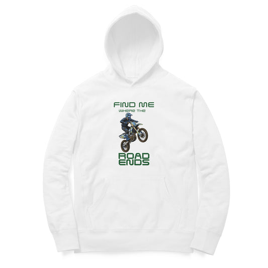 Artisianaura Find Me Where The Road Ends Hoodie Front View - White