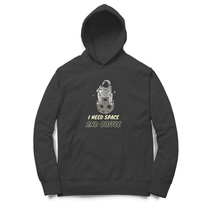 Artisianaura I Need Space Coffee Hoodie Front View - Black
