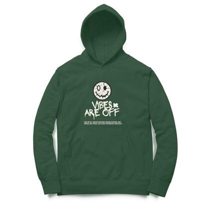Artisianaura Vibes Are Off Men’s Hoodie Front View - Olive Green