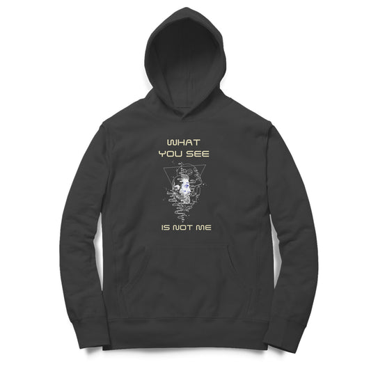 Artisianaura What You See Is Not Me Men’s Statement Hoodie Front View - Black