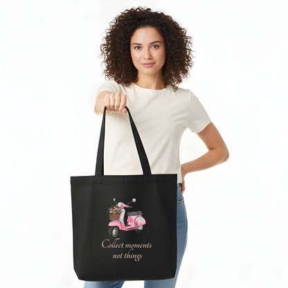 Cute Scooty with Flowers Tote Bag