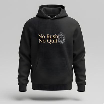 Artisianaura No Rush No Quit Hoodie Front View - Black