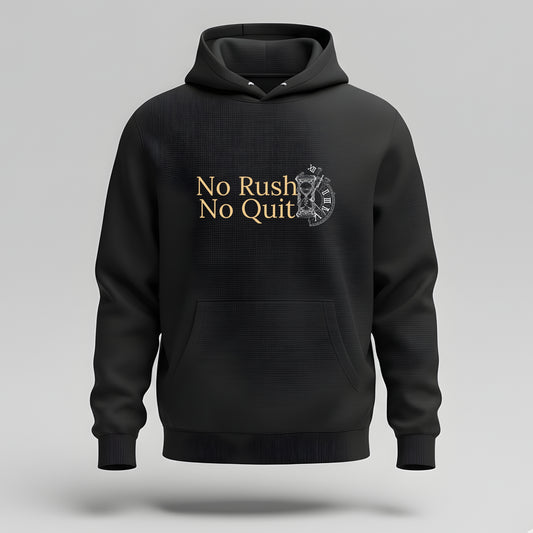 Artisianaura No Rush No Quit Hoodie Front View - Black