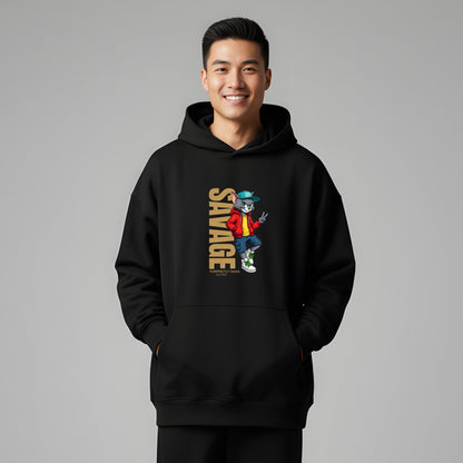 Artisianaura Savage Men’s Hoodie Front View - Black
