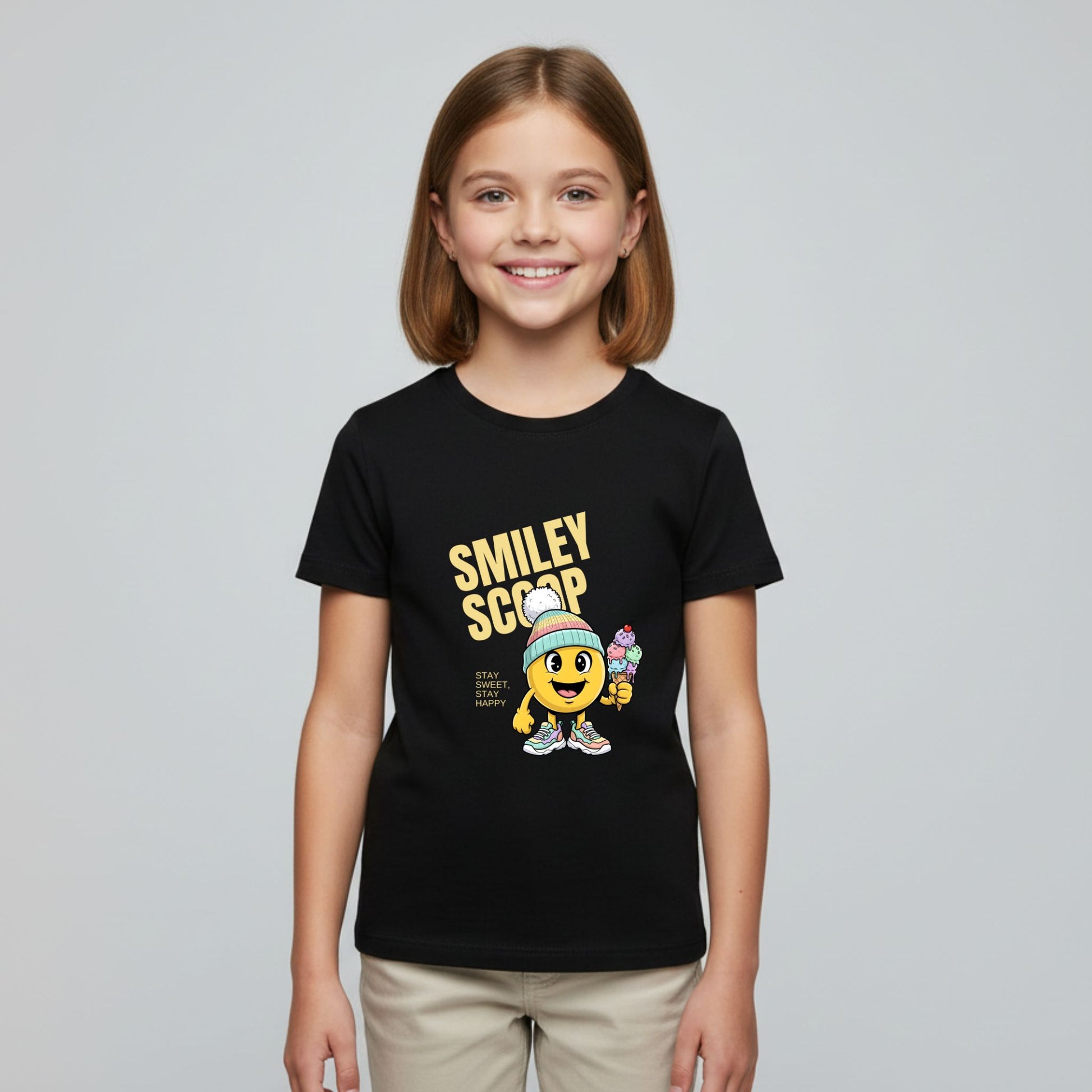 Smiley Scoop Kids Girl T-Shirt - Artisianaura