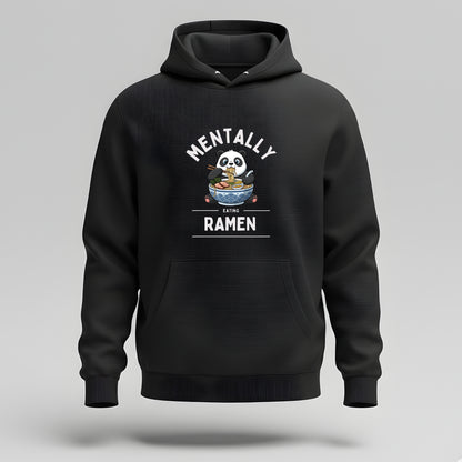 Artisianaura Mentally Eating Ramen Men’s Hoodie Front View - Black