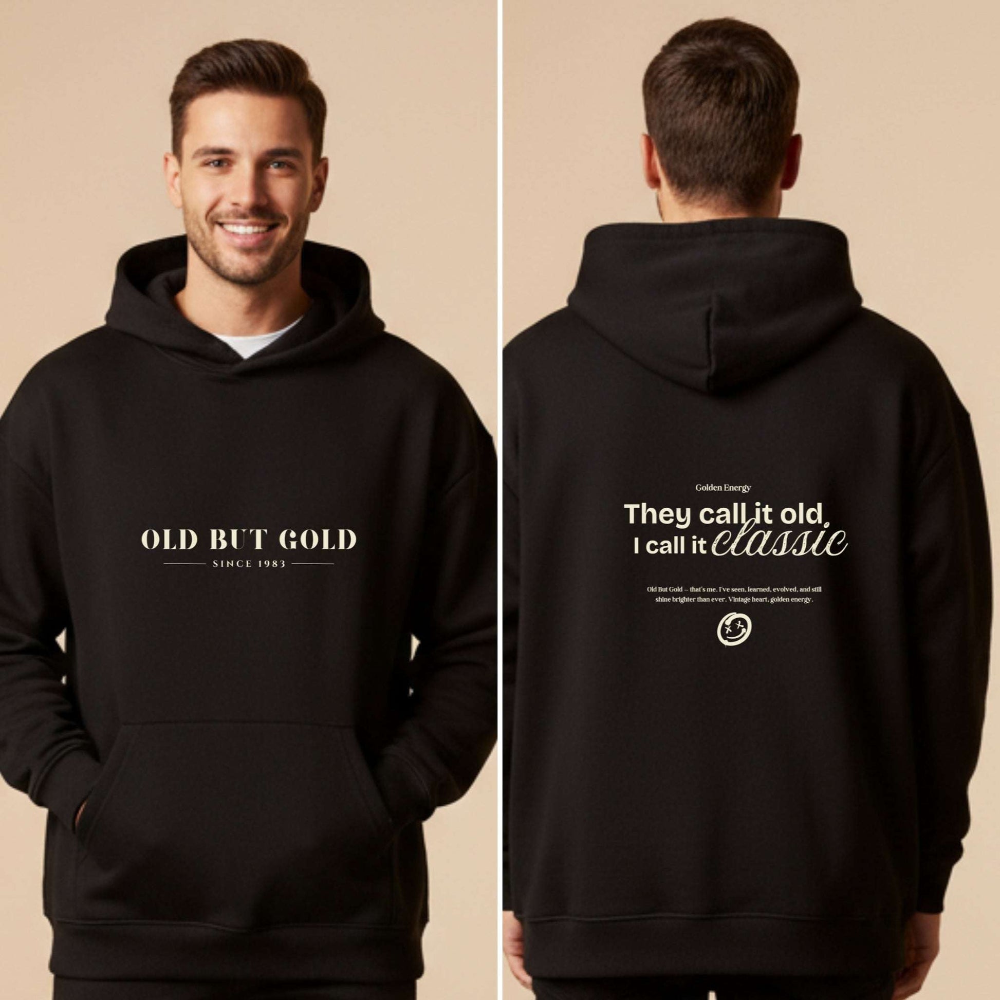 Old But Gold Oversized Hoodie for Men - Artisianaura